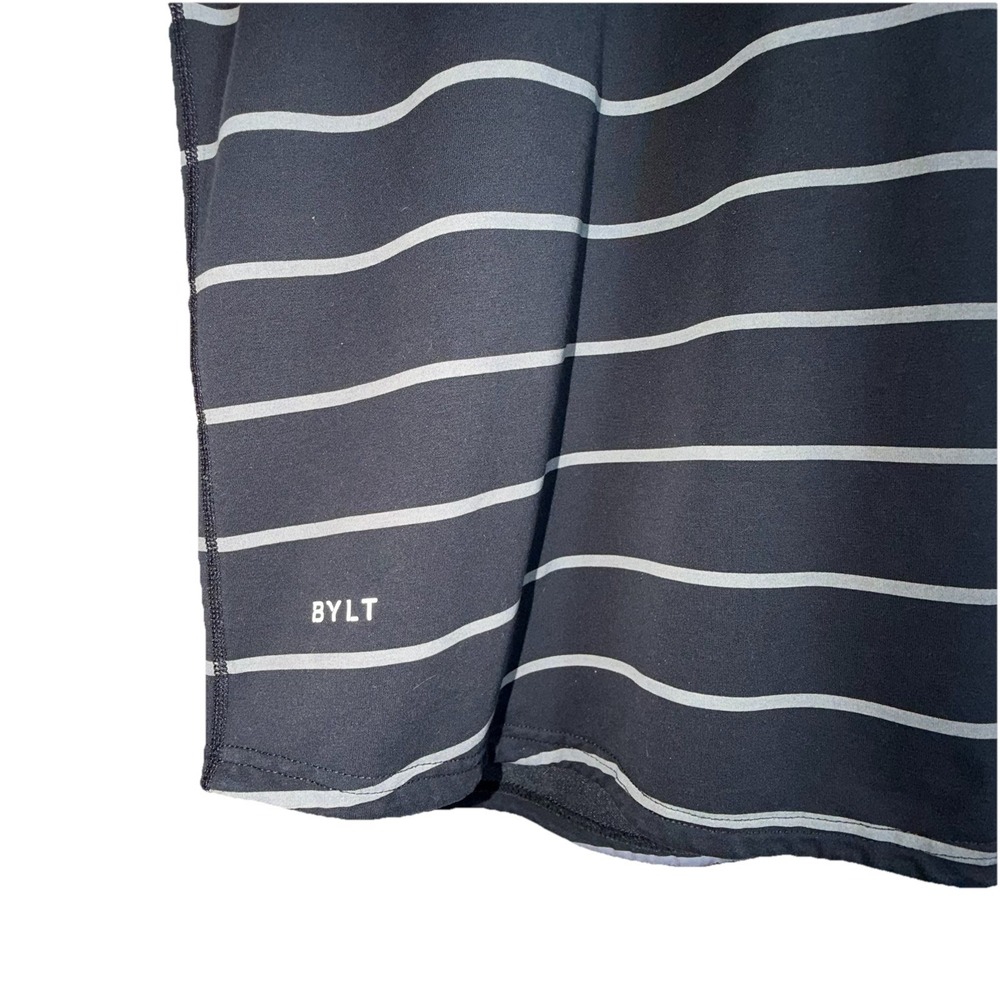 Bylt Drop Cut S/S Lux Men's Size L Black Gray Striped Short Sleeve Shirt - Picture 3 of 6